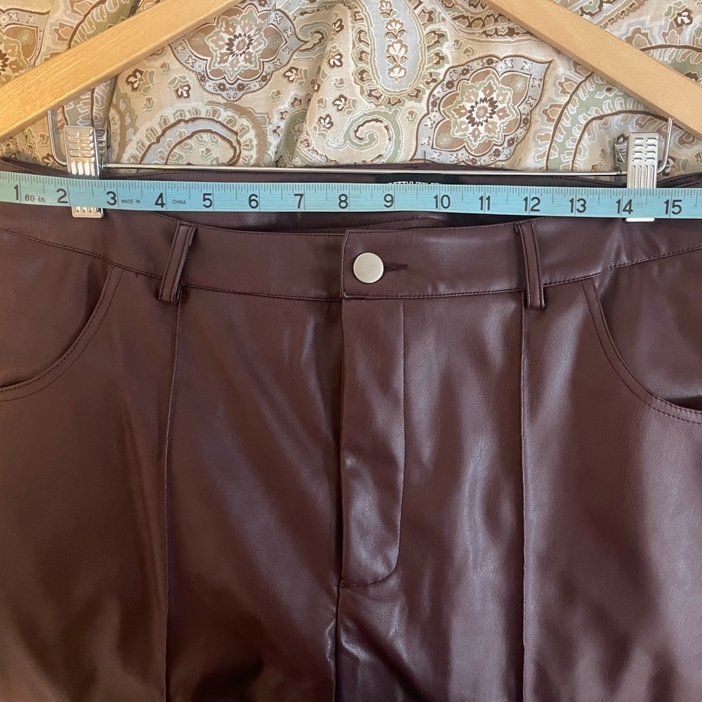 PrettyLittleThing wide leg faux leather trousers. - Picture 5 of 5